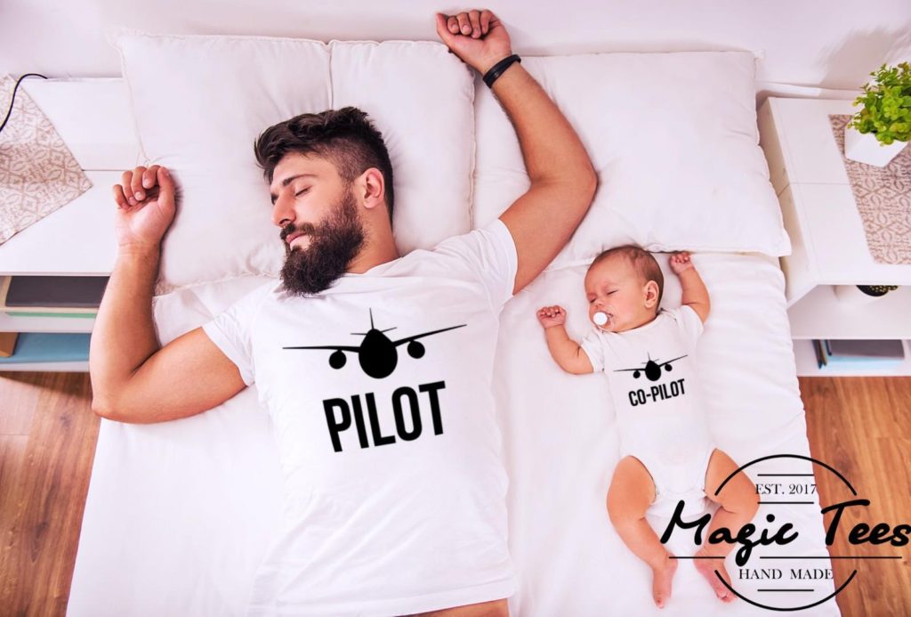 pilot and baby, crew gifts, pilot gifts, dad gifts